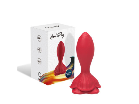 Plug Anal con Vibracion Base de Rosa Plug Anal con Vibracion Base de Rosa