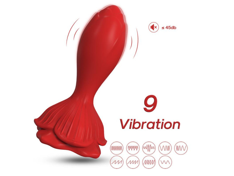 Plug Anal con Vibracion Base de Rosa