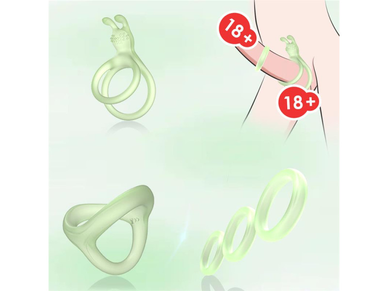 Set de Anillos para el Pene Brilla en la Oscuridad