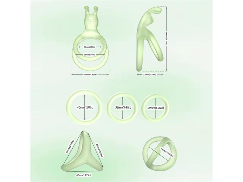Set de Anillos para el Pene Brilla en la Oscuridad