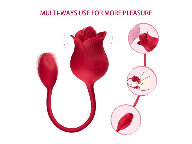 Rosa con Licking y Huevo Vibrador USB