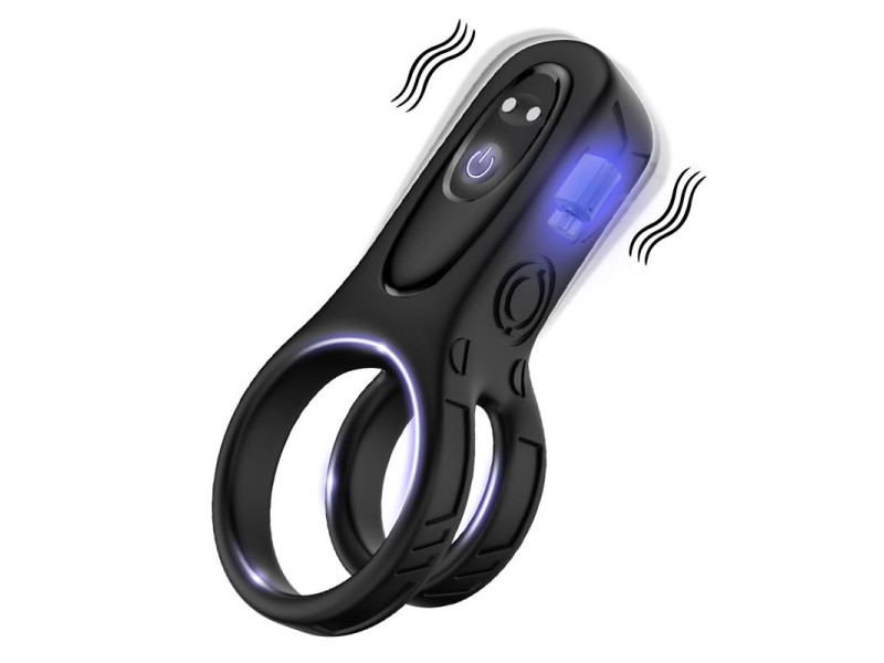 Mecha style Anillo Doble para el Pene con Vibracion Mecha style Anillo Doble para el Pene con Vibracion