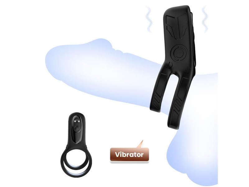 Mecha style Anillo Doble para el Pene con Vibracion