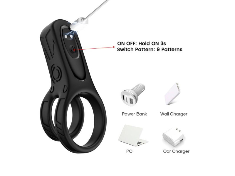 Mecha style Anillo Doble para el Pene con Vibracion
