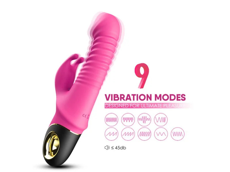 Vibrador con Thrusting y Oscilacion 360º Rosa
