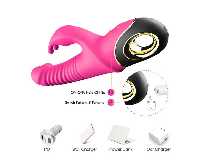 Vibrador con Thrusting y Oscilacion 360º Rosa