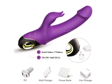 Vibrador con Rotacion 360º Purpura