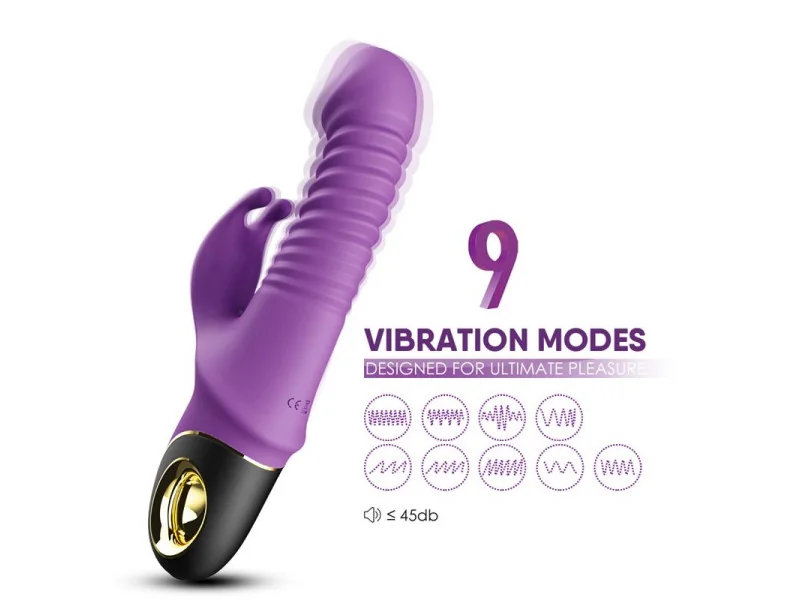 Vibrador con Thrusting y Oscilacion 360º Purpura