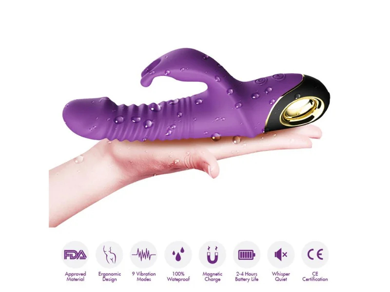 Vibrador con Thrusting y Oscilacion 360º Purpura