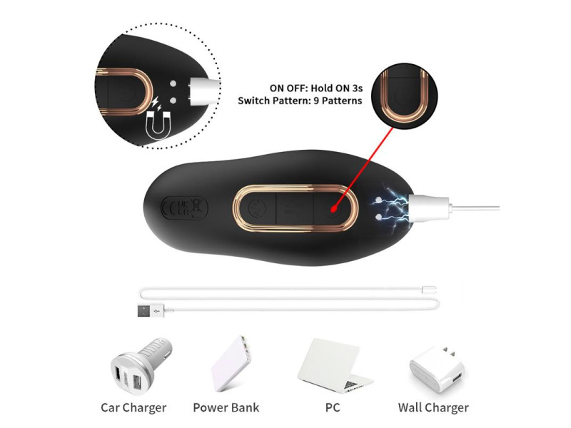 Masajeador Prostatico Vibracion Thrusting y Estimulador de Clitoris