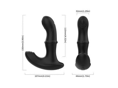 Masajeador Prostatico Vibracion Thrusting y Estimulador de Clitoris