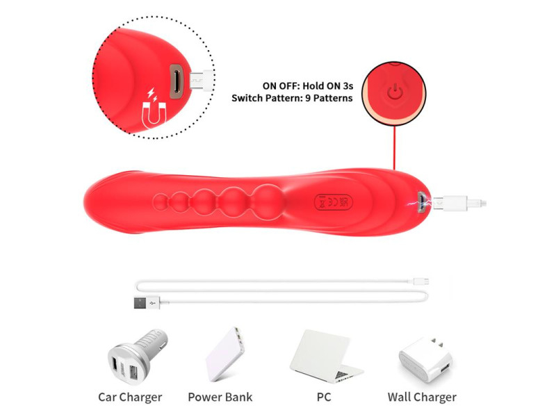 Vibrador Tickler con Cadena Anal