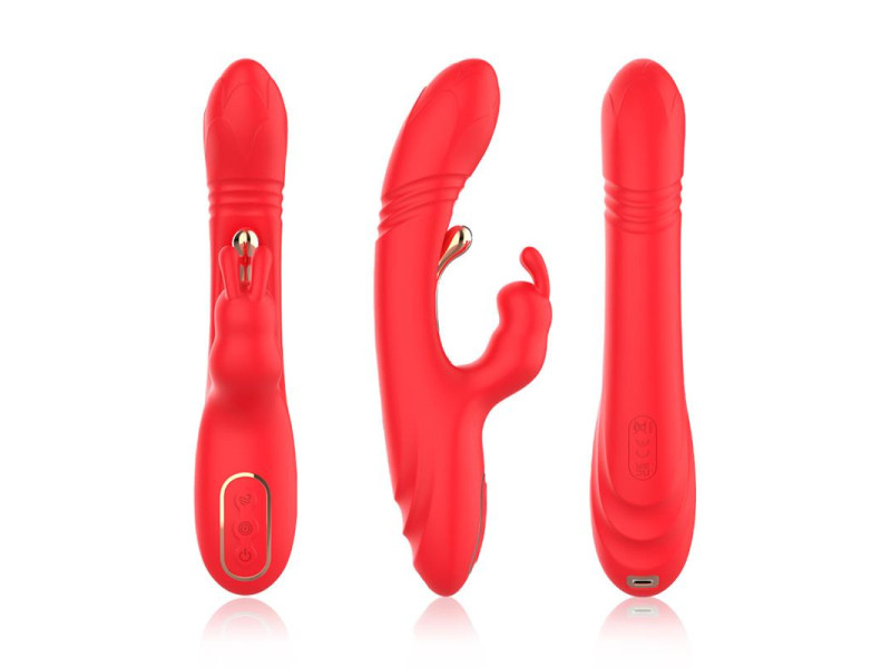 Vibrador Tickler con Thrusting Silicona Liquida