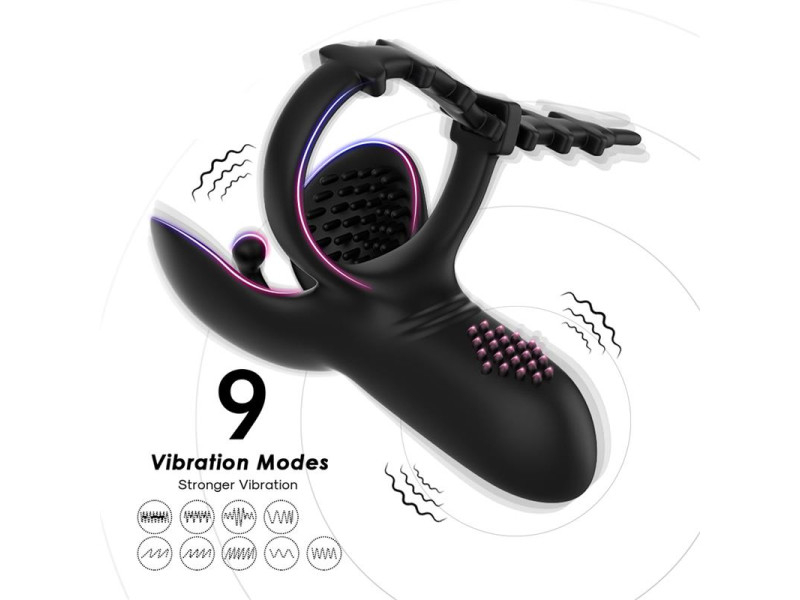 Anillo Vibrador para Pene y Testiculos Ajustable