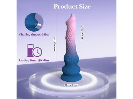 Dildo Fantasia Vibracion Oscilacion y Ventosa 233 cm