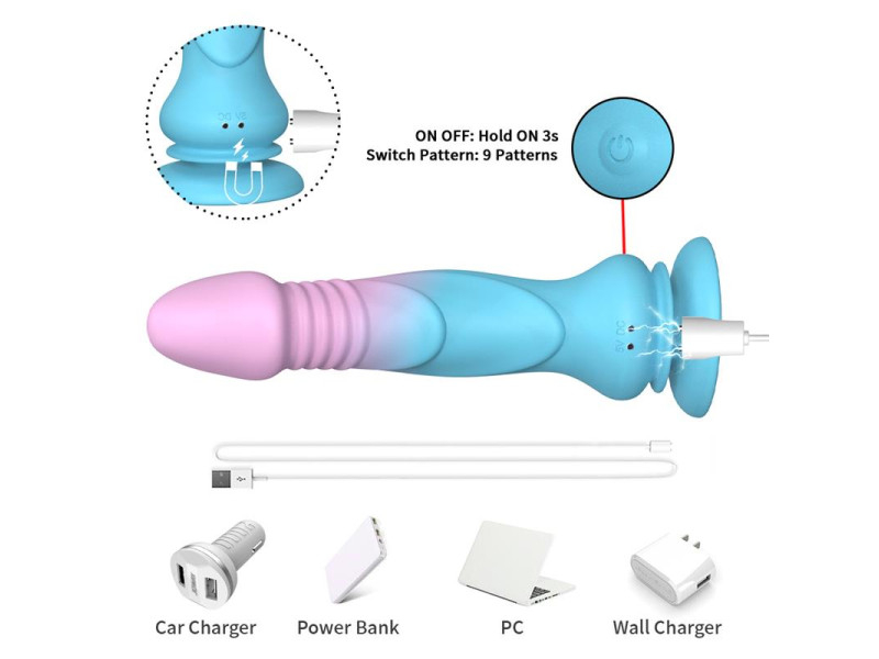 Dildo Vibrador con Thrusting y Ventosa 192 cm