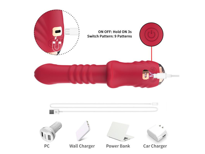 Vibrador con Thrusting Punto G y Pantalla Digital
