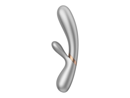 Hot Lover Vibrador Efecto Calor con APP Plata y Champagne