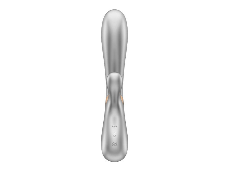 Hot Lover Vibrador Efecto Calor con APP Plata y Champagne