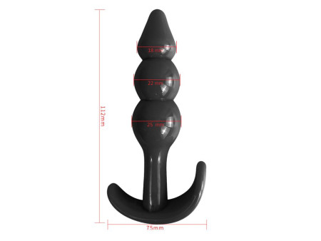 Gevil Plug Anal en Ancla Negro Gevil Plug Anal en Ancla Negro