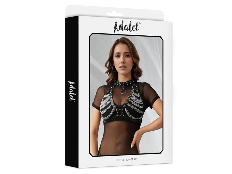 Zaira Sujetador Cuero Vegano con Cadenas Talla Unica