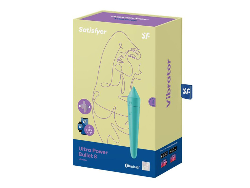 Ultra Power Bullet 8 Bala Vibradora con APP Turquoise