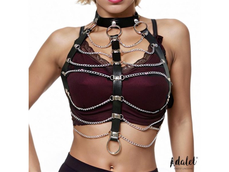 Hilda Arnes de Pecho con Cadenas Cuero Vegano Talla Unica