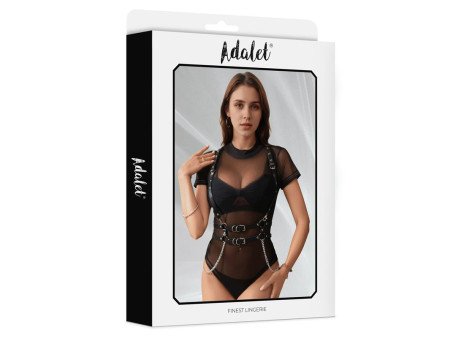 Brenda Arnes para Pecho Cuero Vegano con Cadenas Talla Unica Brenda Arnes para Pecho Cuero Vegano con Cadenas Talla Unica