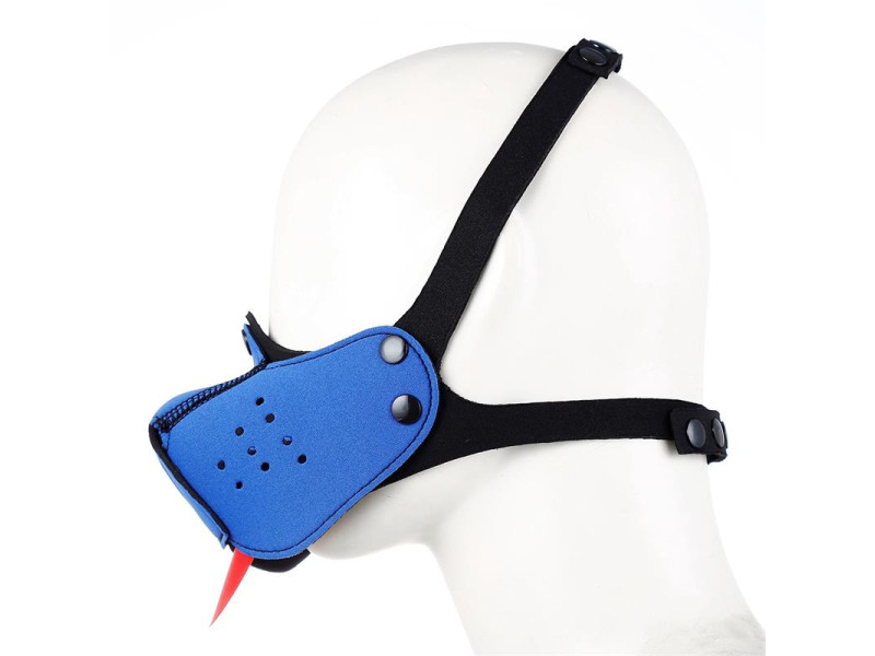 Bozal de Perro de Neopreno Desmontable y Ajustable Azul