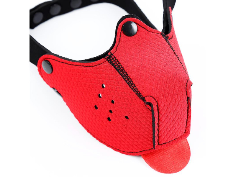 Bozal de Perro de Neopreno Desmontable y Ajustable Rojo
