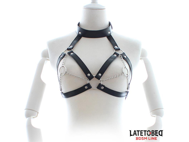 Arnes Bondage con Copas Abiertas y Cadenas