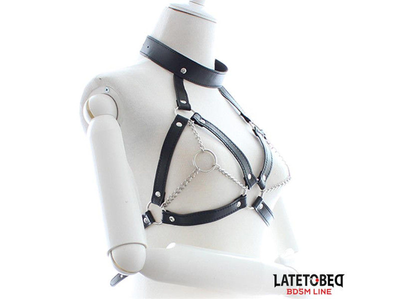 Arnes Bondage con Copas Abiertas y Cadenas