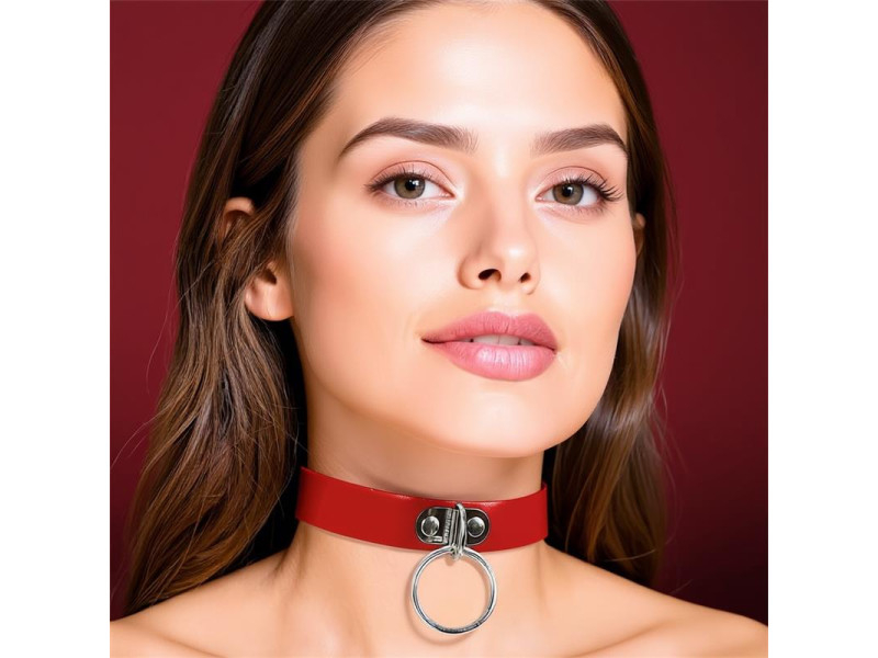 Collar con Aro Cuero Vegano Talla Unica Collar con Aro Cuero Vegano Talla Unica