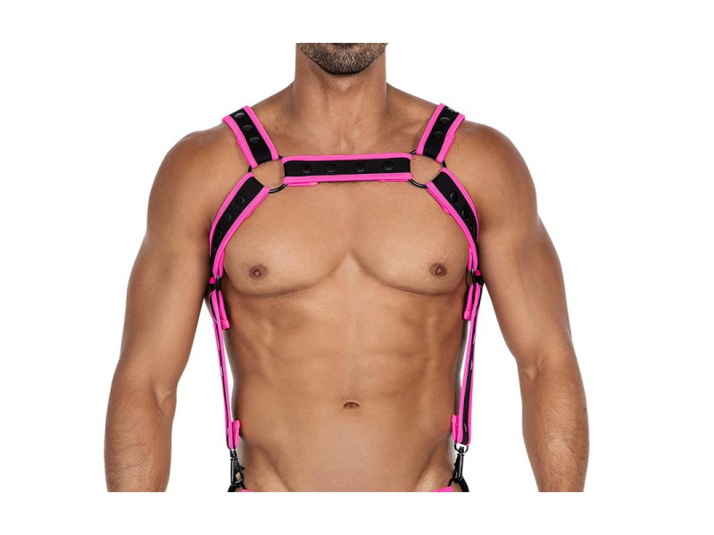 H4RNESS05 Arnes de Pecho Neon Rosa Talla Unica