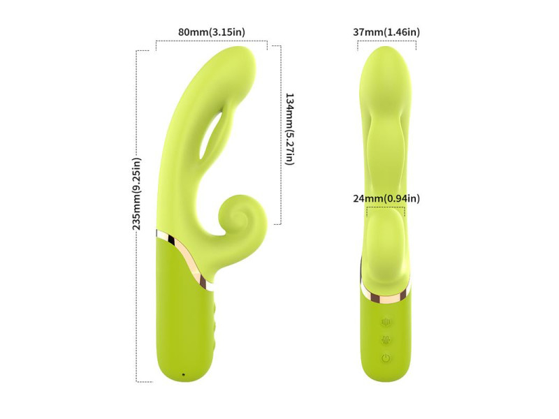 Vibrador con Funcion de Inflado Verde