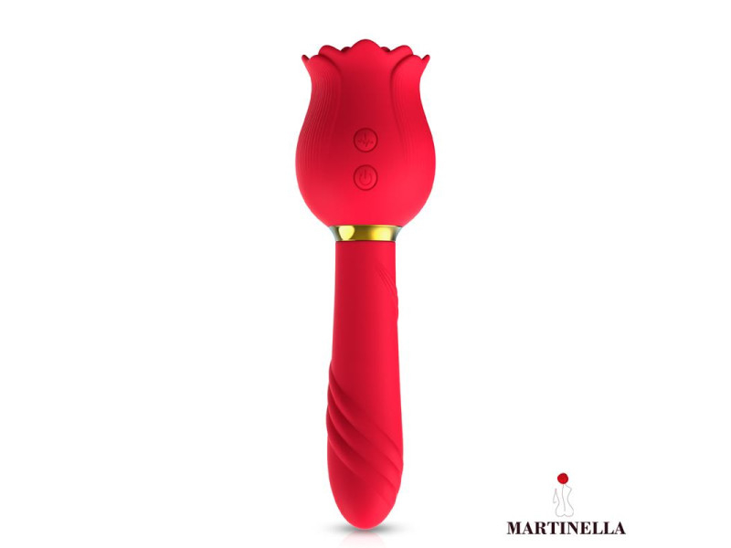 Rosa con Succion y Vibrador 2 en 1