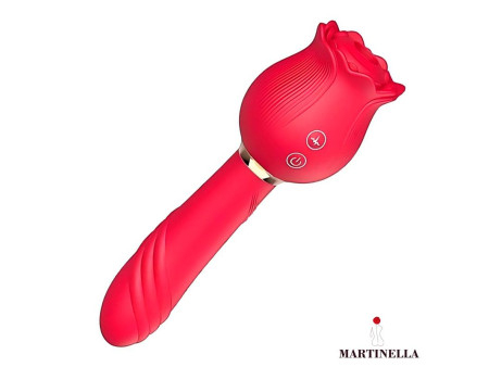 Rosa con Succion y Vibrador 2 en 1