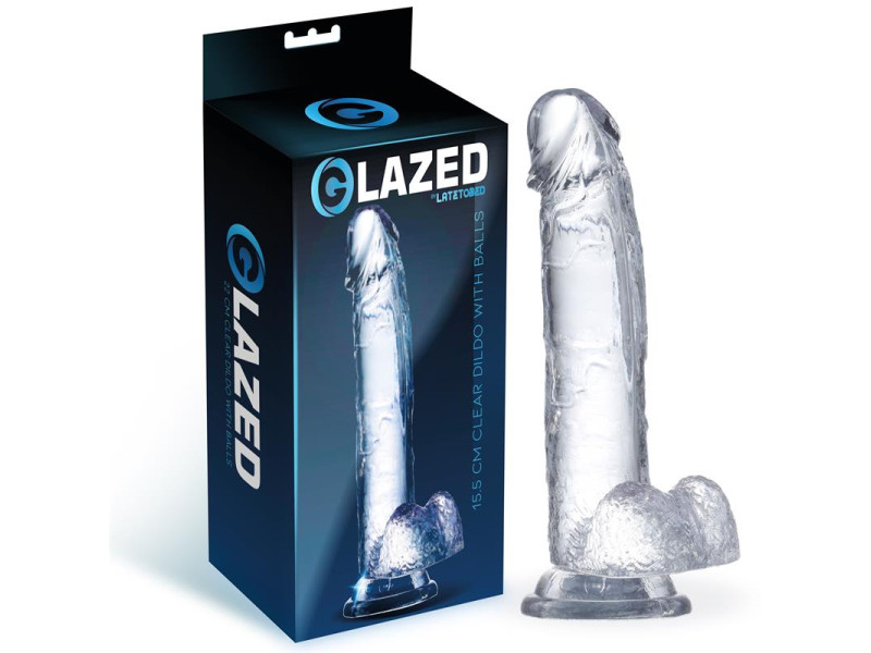 Dildo Realista con Testiculos Material Cristalino 155 cm