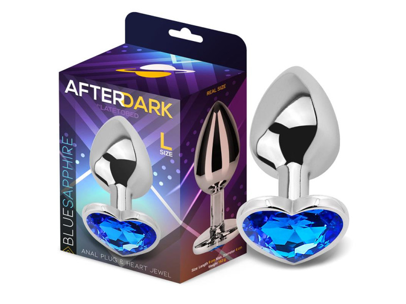 Plug Anal con Joya de Corazon Blue Sapphire Talla L Plug Anal con Joya de Corazon Blue Sapphire Talla L