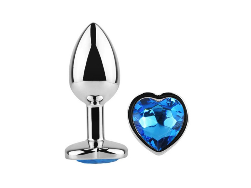 Plug Anal con Joya de Corazon Blue Sapphire Talla L