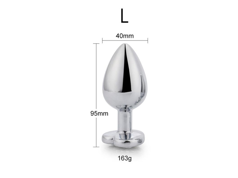 Plug Anal con Joya de Corazon Blue Sapphire Talla L