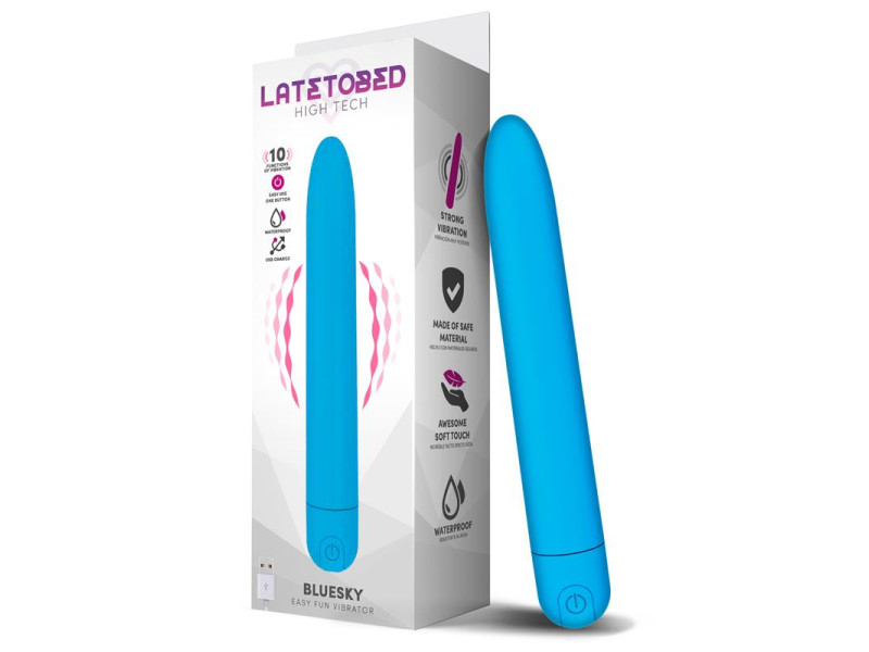 Bluesky Vibrador 10 Funciones 185 cm USB Azul Mate