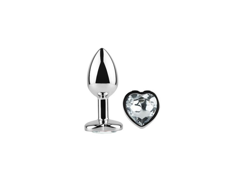 Plug Anal con Joya de Corazon Blanco Talla S