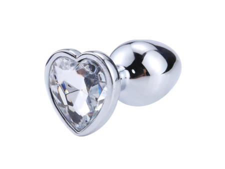 Plug Anal con Joya de Corazon Blanco Talla S