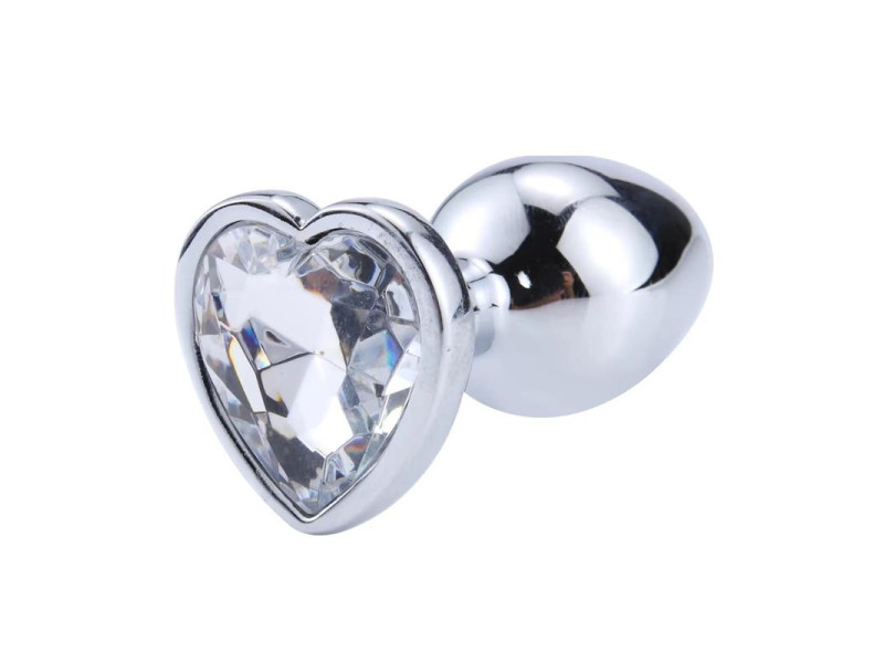 Plug Anal con Joya de Corazon Blanco Talla S