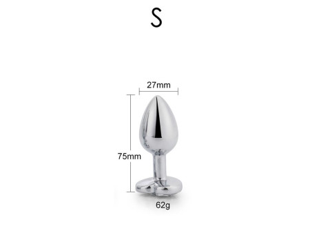 Plug Anal con Joya de Corazon Blanco Talla S