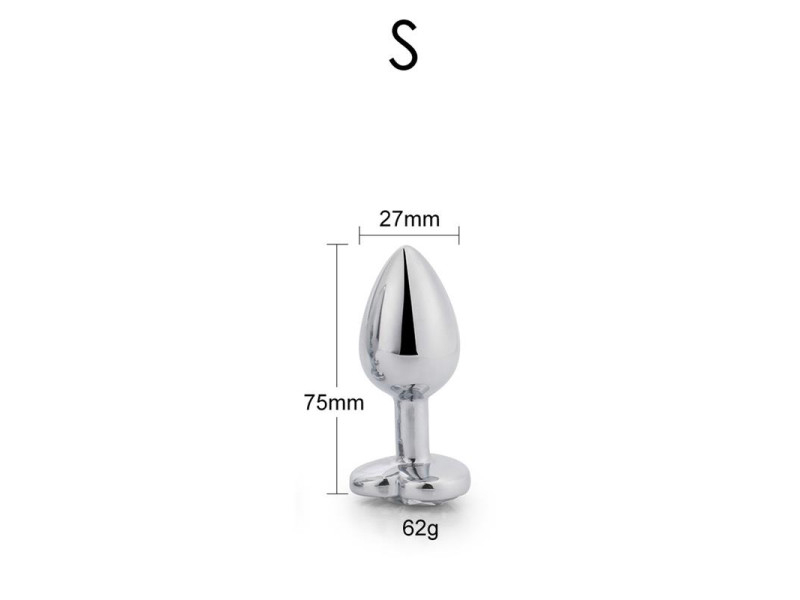 Plug Anal con Joya de Corazon Blanco Talla S