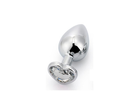 Plug Anal con Joya de Corazon Blanco Talla M Plug Anal con Joya de Corazon Blanco Talla M