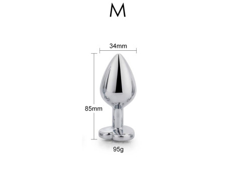 Plug Anal con Joya de Corazon Blanco Talla M Plug Anal con Joya de Corazon Blanco Talla M
