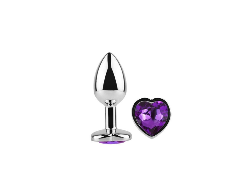 Plug Anal con Joya de Corazon Purple Lavender Talla S